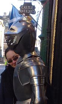 Photo of Saskia Walker taken on the Royal Mile, Edinburgh.